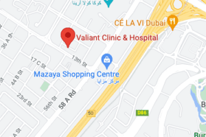 map to valiant clinic & hospital in Dubai